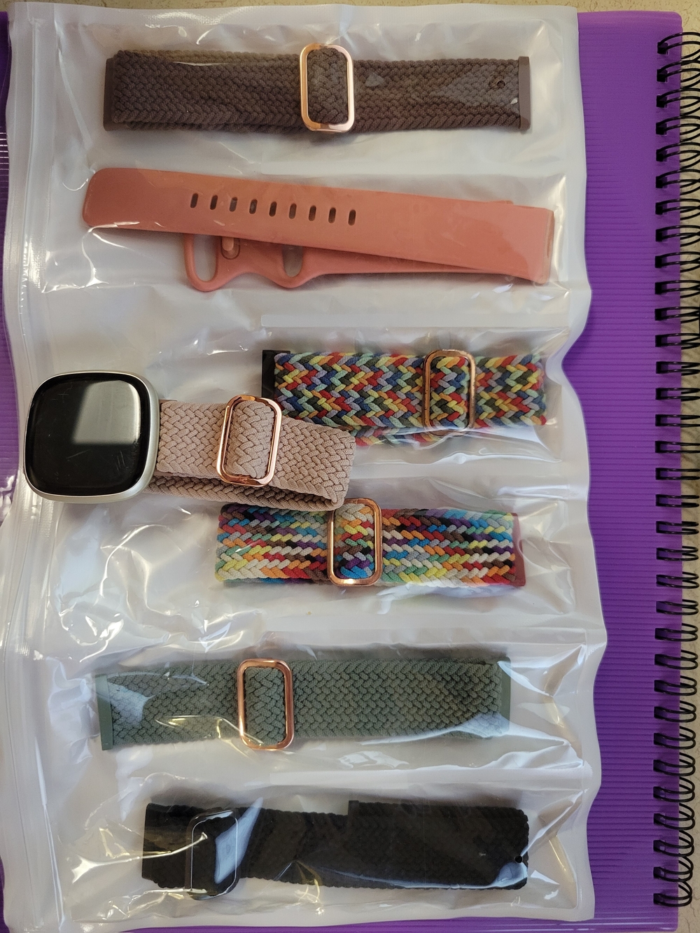 Fitbit Versa 3 With Bands, Charging Cords, And Silicone Shoe Clip
